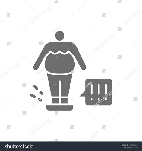 Fat Man On Scales Weight Control Stock Vector Royalty Free 2030760788