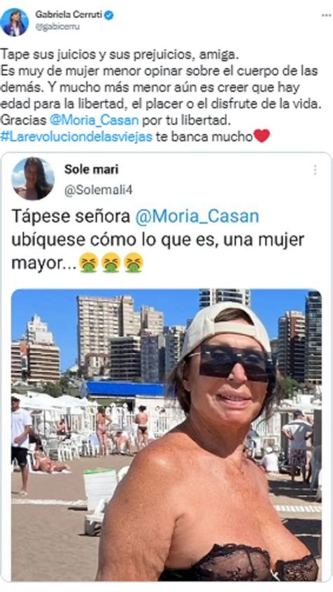 Una mujer cuestionó una foto de Moria Casán en bikini y la exvedette le respondió duramente