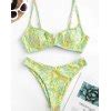 Emmiol Free Shipping Flower Print Split Triangle Bikini Yellow S In Bikini Sets Online