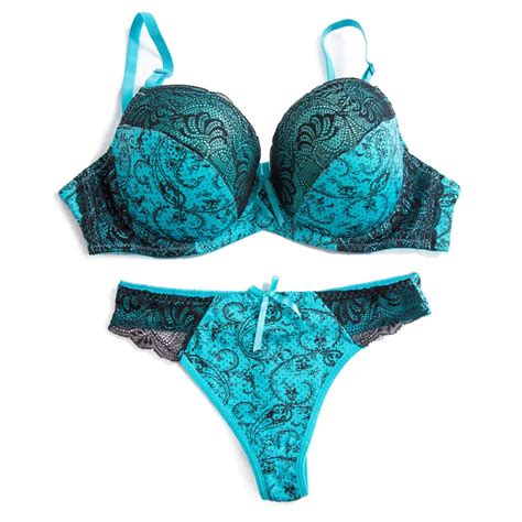 Lingerie Set Women Underwear Set D E Cup Push Up Sexy Lace Seamless Bra And Thong Plus Big