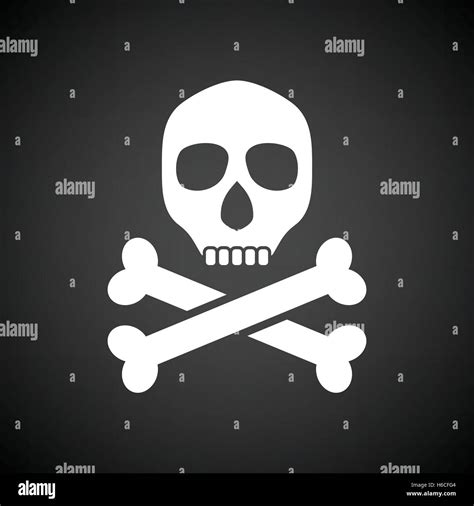 Poison sign icon. Black background with white. Vector illustration ...