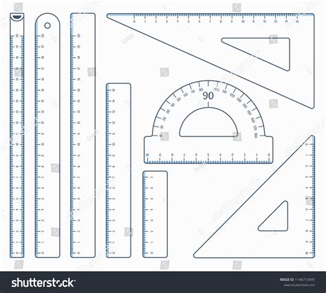 Set Rulers Art Design Measurement Office Stock Vector (Royalty Free ...
