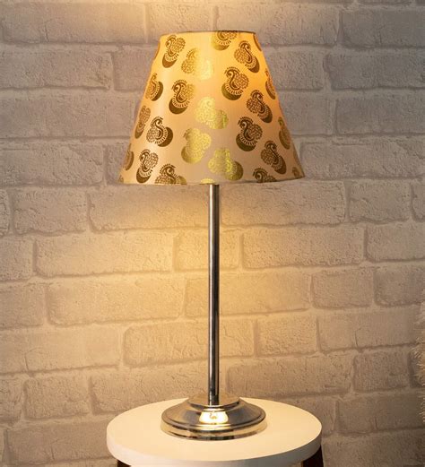 Buy Beige Shade Table Lamp With Stainless Steel Base By Homesake At 65