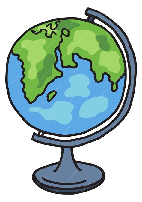 Simbolo Do Curso De Geografia - Ícone do doodle do globo Símbolo da geografia da escola da cor | Vetor ...