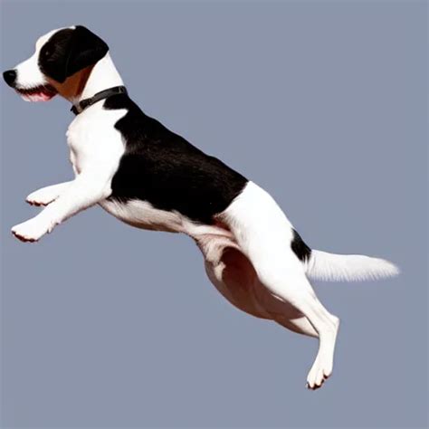 Black And White Jack Russell Terrier Jumping In The Stable Diffusion