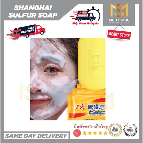 Ready Stock Origina Shanghai Sulfur Soap Sabun Belerang Jerawat