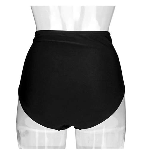 Women S Vintage Side Shirred Bikini Bottom Twist Front High Waist Swimwear Swim Brief Fba