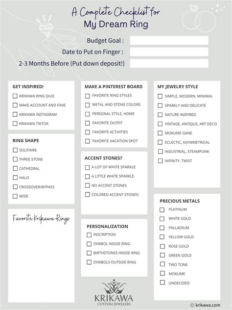 Engagement Ring Design Checklist