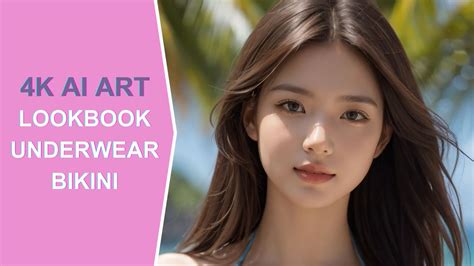 K AI Art The Cute Bikini Girl Is Playing On The Beach Lookbook Model YouTube