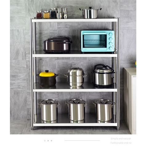 Kitchen Shelf Floor Stainless Steel Multi Layer Household Microwave