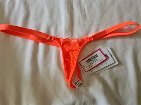 NEW WICKED WEASEL 416 Tiger Lace Micro Bikini Bottom Neon Orange Large