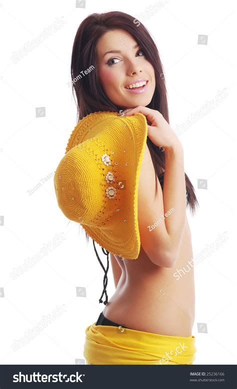 Beautiful Sexy Woman Yellow Hat Bikini Stock Photo Shutterstock