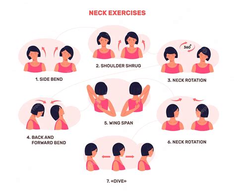 premium vector neck pain exercises head stretching exercise extension