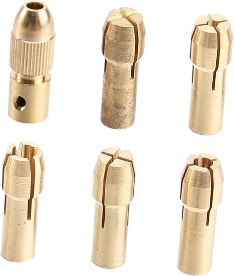 6pcs Pin Vise Rotary Tool Brass Collet Drill Chuck Rotory Shaft Tool