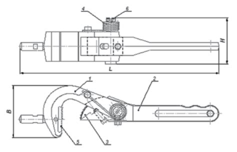 Ключ одношарнирный трубный КОТ Халилова | Продукция | НЕФТЕМАШ
