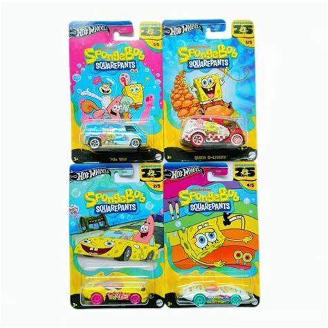 Hot wheels Xe thể thao hợp Kim Xe mô hình đồ chơi trẻ em Phiên bản hoạt hình SpongeBob Paixing
