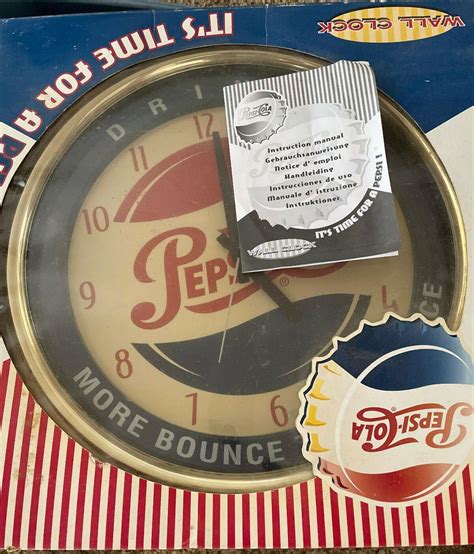 Vintage 1997 Pepsi Cola Wall Clock More Bounce To The Ounce Read