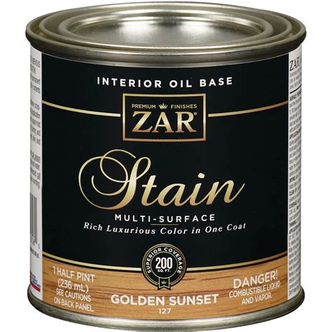 ZAR Oil-Based Wood Stain, Golden Sunset, 1/2 Pt. – Hemlock Hardware