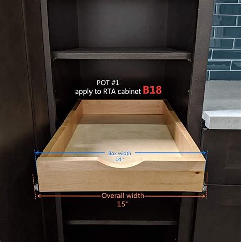 Amazon RTA Cabinet B18 Roll Out Tray Wood Pull Out Tray Drawer Box