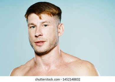 Man Naked On Blue Background Stock Photo Shutterstock
