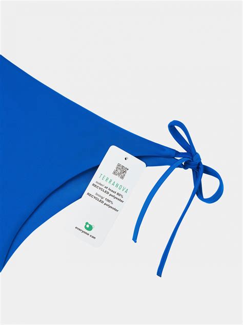 Azul Aciano Deportivo Sujetador De Bikini De Color Liso Con Lazos Terranova