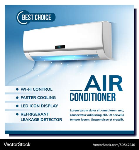 Air Conditioner System Advertising Poster Vector Image