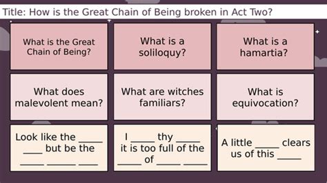 Macbeth Act 2 Scene 4 | Teaching Resources