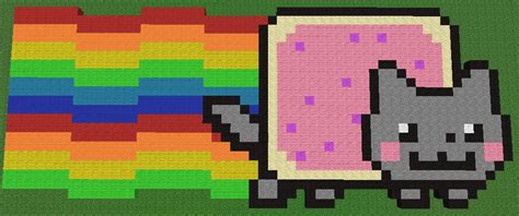 Nyan Cat Pixel Art Minecraft Project