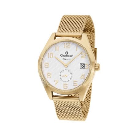 Relógio Champion Elegance Feminino Dourado Mostrador Branco e