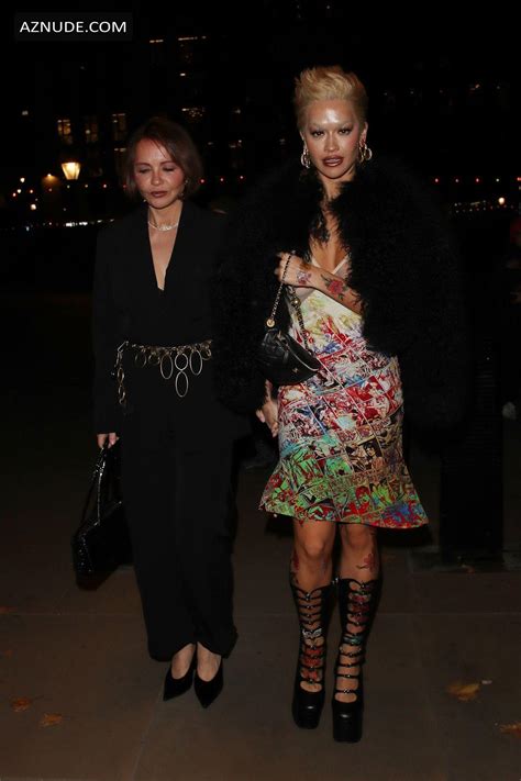 Rita Ora Sexy Spotted Flashing Her Hot Tits In A Beautiful Sheer Dress At Fashion Awards