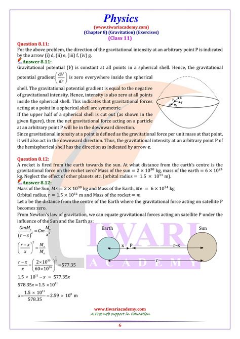 Ncert Solutions For Class Physics Chapter Gravitation