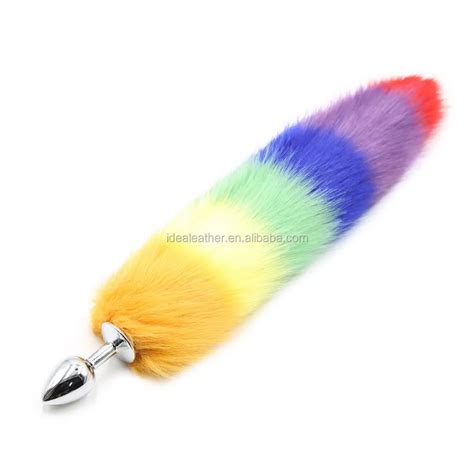 Colorful Fox Tail Butt Plugs Bondage Sex Toys Stainless Steel Butt Plug