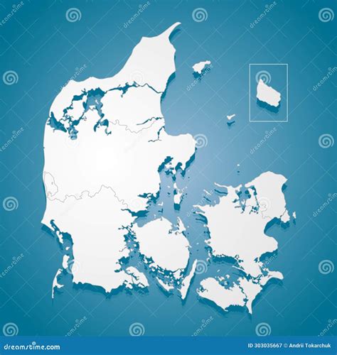 Creative Map Country Denmark Divided on Regions Stock Vector