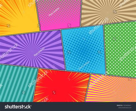 comic book horizontal background halftone rays stock vector royalty