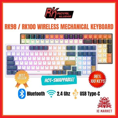 Sg Royal Kludge Rk Rk Rk Hot Swappable Bluetooth Wireless Rgb Mechanical Gaming