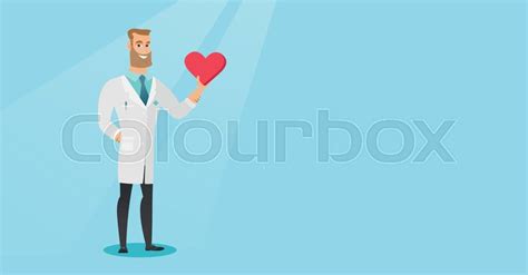 Caucasian Cardiologist In Medical Coat Stock Vector Colourbox