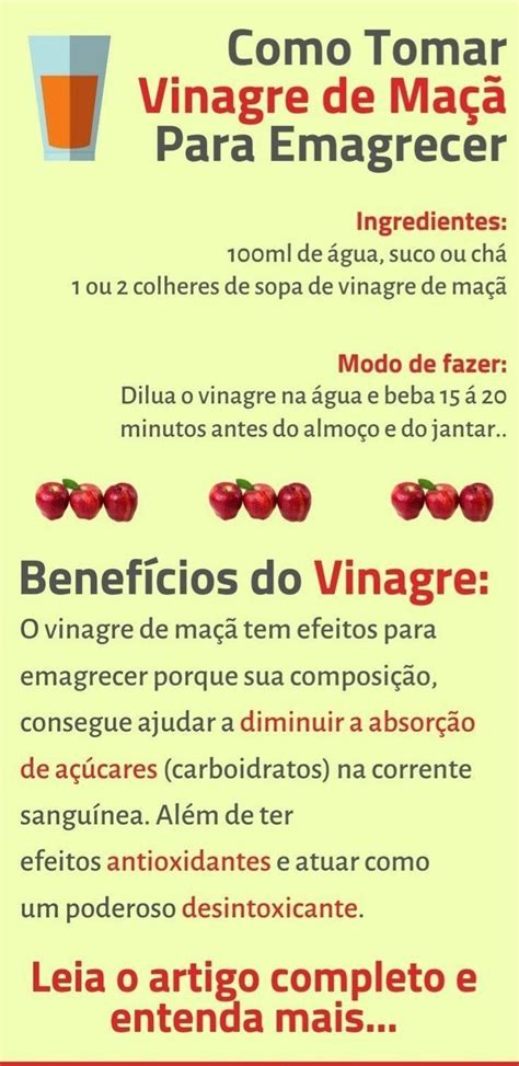 Como Tomar O Vinagre De Maçã Para Emagrecer