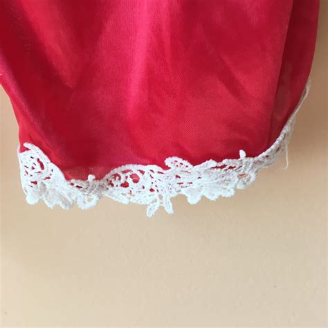70s 80s 2 Piece Red Lingerie Pj Set Etsy