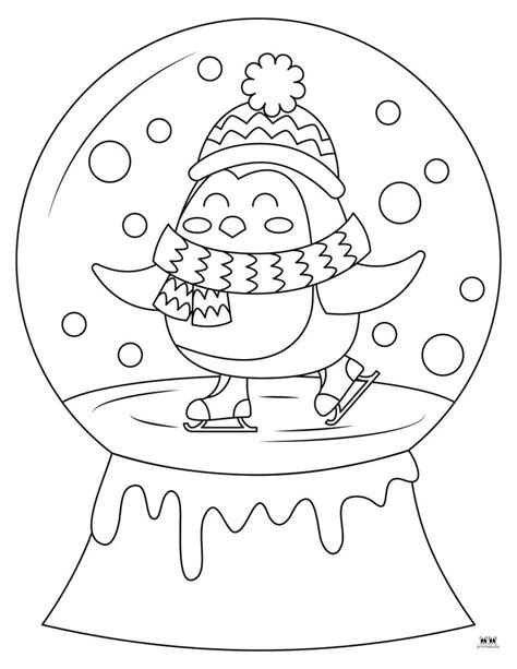 A Snow Globe With An Image Of A Penguin Skating On The Ice And Wearing