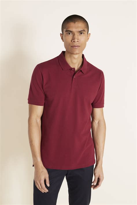 Burgundy Melange Pique Polo Shirt