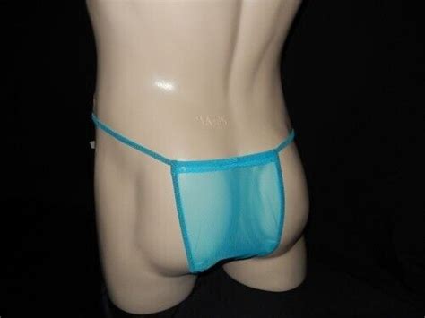 Men S Tan Thru Medium Adjustable Micro Bikini Turquoise EBay