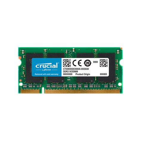 RAM SODIMM DDR2 2GB PC2-6400 800MHz CL6 Crucial - Eventus Sistemi