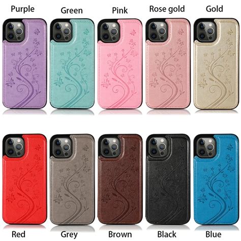 Billetera Mariposa En Relieve Para M Vil Funda De Cuero Para Iphone