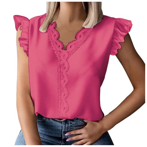 Ojsfqufp Summer Clothes For Women Hot Pink Women S Lightweight Blouse