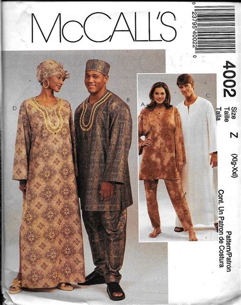 Mccall S Mens Womens Ethnic African Caftan Tunic Etsy