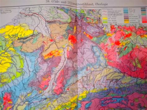 Stara Geografska Karta Geologija JuŽna I Srednja NjemaČka