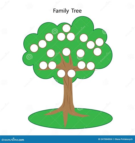 Cartoon Family Tree. Team Concept. Design Template. Vector Illustration. Stock Image Stock ...