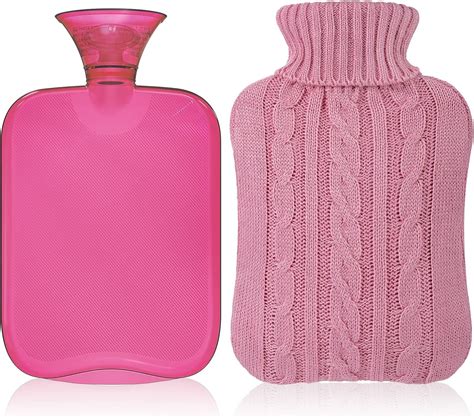 Amazon Attmu Rubber Hot Water Bottle With Cover Knitted Transparent Hot Water Bag Liter