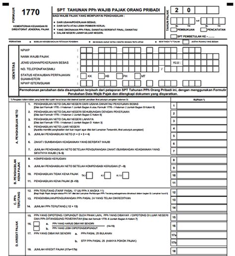 formulir pajak spt tahunan   ss  panduan