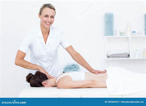 Physiotherapist Doing Back Massage Stock Image Image Of Back Medical 53046943